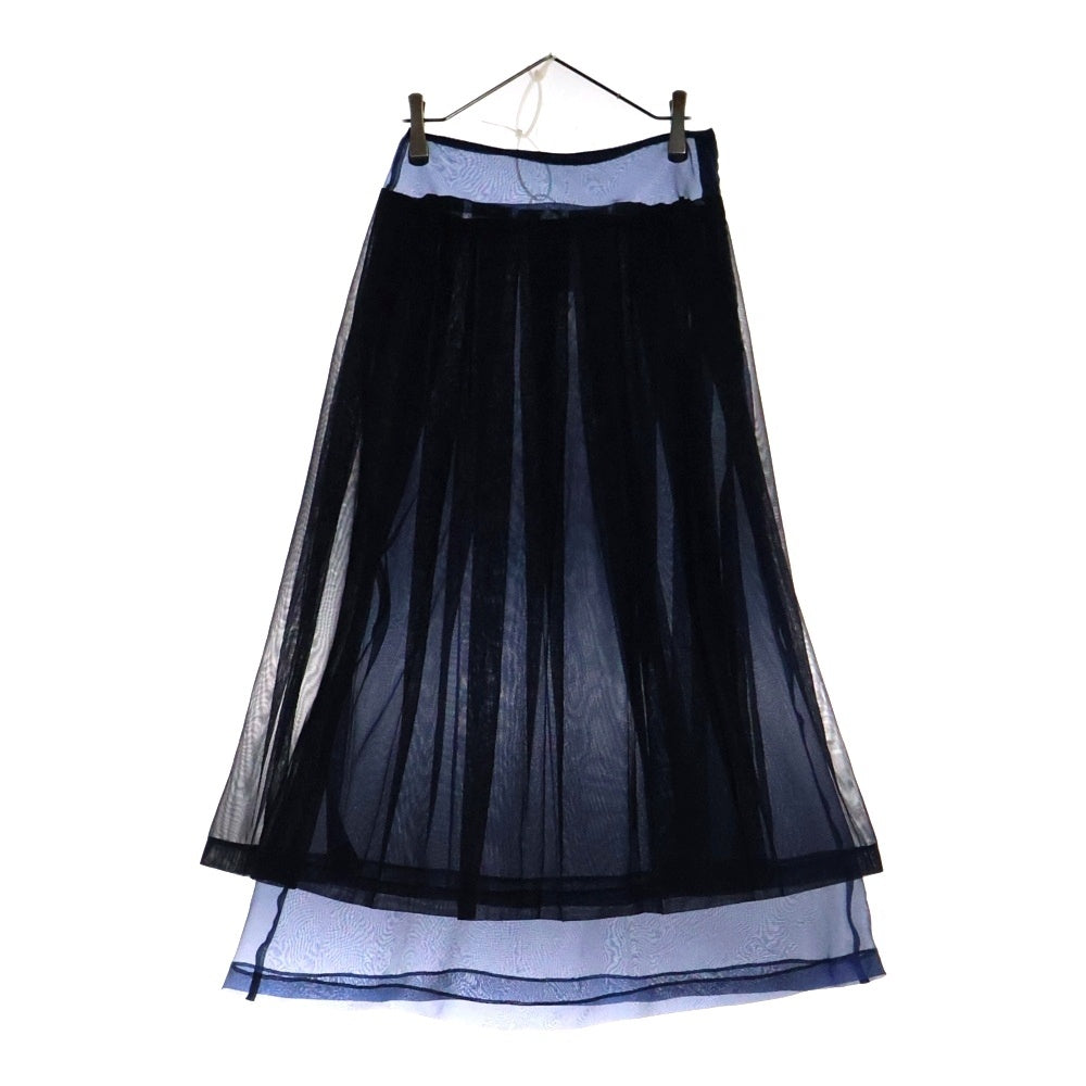 COMME des GARCONS(コムデギャルソン) 97AW シースルーレイヤード プリーツスカート ネイビー レディース GS-04041S AD1997