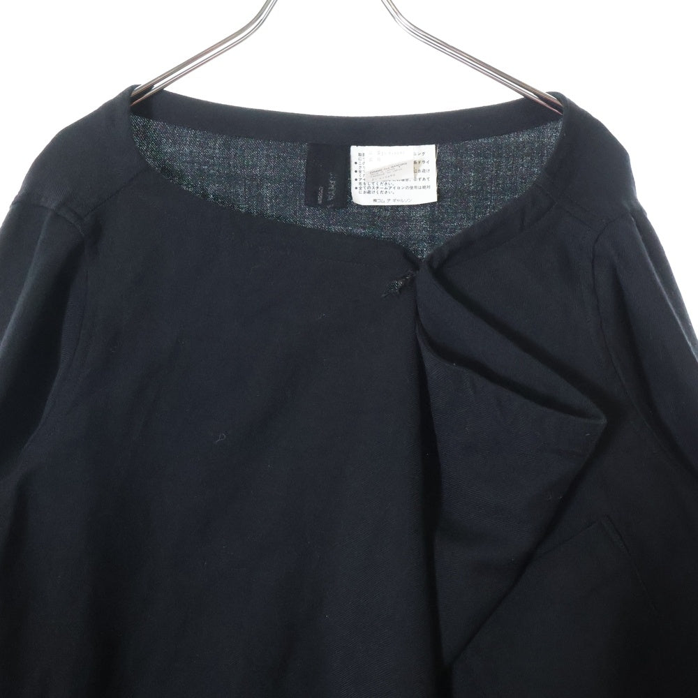 JUNYA WATANABE COMME des GARCONS(ジュンヤワタナベ コムデギャルソン) 94AW 変形ノーカラー 長袖カットソー Tシャツ ブラック JS-040090 AD1994