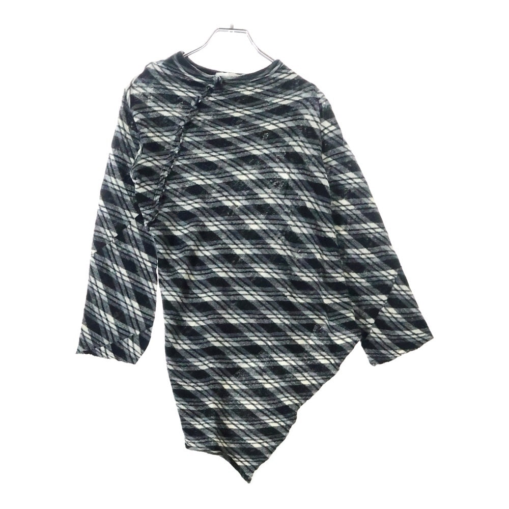 COMME des GARCONS(コムデギャルソン) 06SS アシンメトリー総柄 ニットセーター ブラック/ホワイト レディース GQ-T001 AD2005