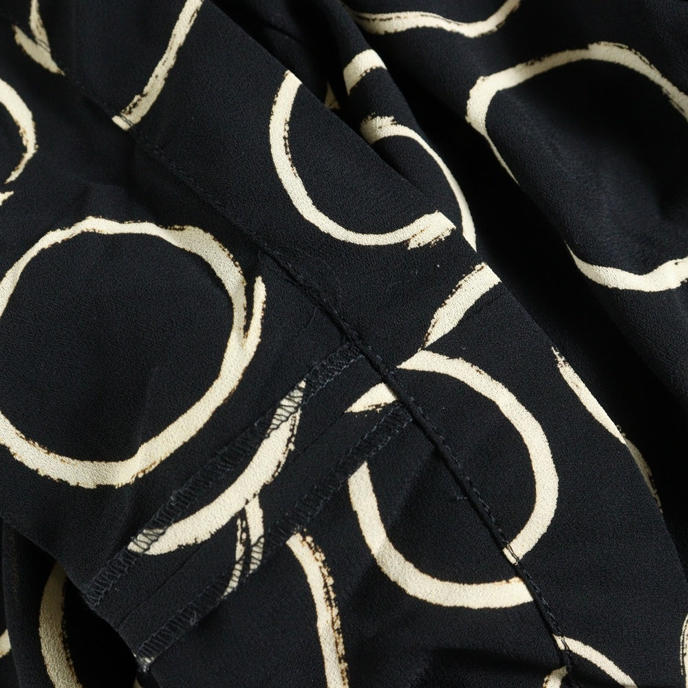 COMME des GARCONS(コムデギャルソン) 91AW 総柄サークル Vネック ダブルショルダーワンピース ブラック GA-05002S AD1991