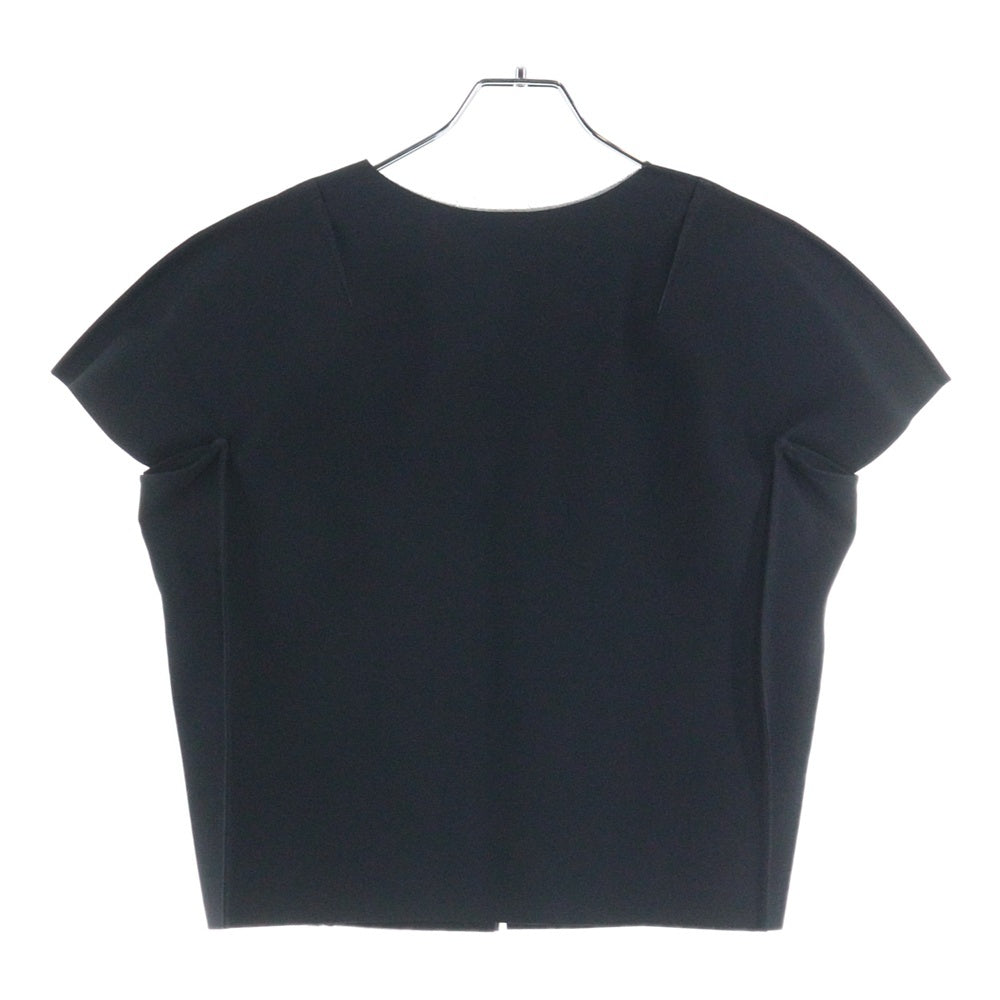 COMME des GARCONS(コムデギャルソン) 99SS プリーツ加工 ドッキング ボタンレス 半袖シャツ ブラウス ブラック GJ-100090 AD1998 レディース