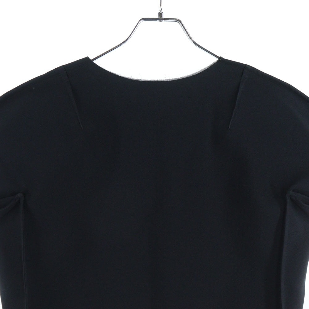 COMME des GARCONS(コムデギャルソン) 99SS プリーツ加工 ドッキング ボタンレス 半袖シャツ ブラウス ブラック GJ-100090 AD1998 レディース