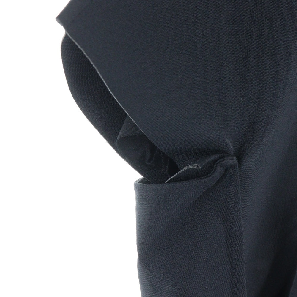 COMME des GARCONS(コムデギャルソン) 99SS プリーツ加工 ドッキング ボタンレス 半袖シャツ ブラウス ブラック GJ-100090 AD1998 レディース