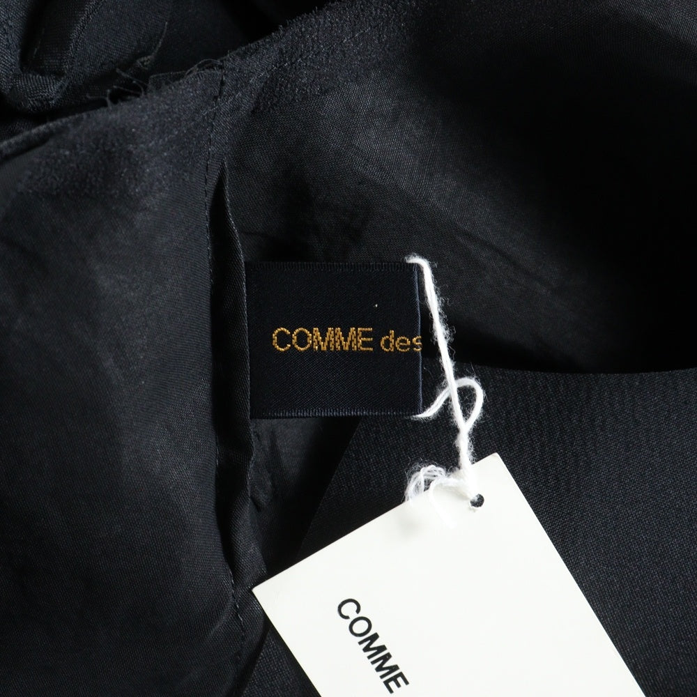 COMME des GARCONS(コムデギャルソン) 99SS プリーツ加工 ドッキング ボタンレス 半袖シャツ ブラウス ブラック GJ-100090 AD1998 レディース