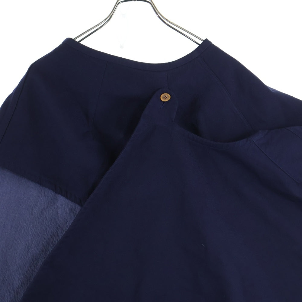 robe de chambre COMME des GARCONS(ローブドシャンブル コムデギャルソン) マルチボタン アシンメトリー 変形ワンピース ドレス ネイビー RU-S011 AD2004 レディース