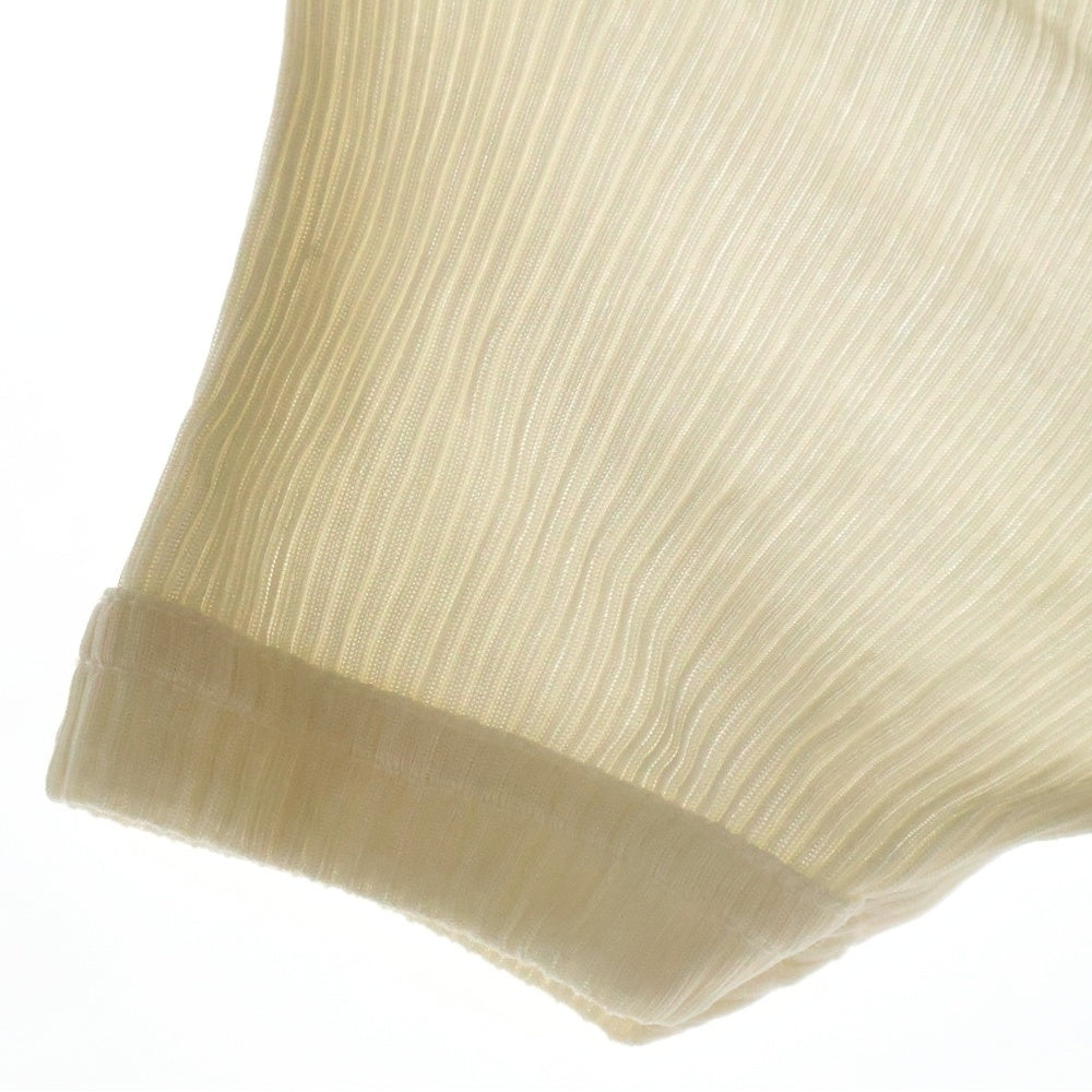 COMME des GARCONS(コムデギャルソン) 95SS スリムフィット プリーツ加工 シルク 半袖Tシャツ アイボリー ET-100140 AD1994 レディース