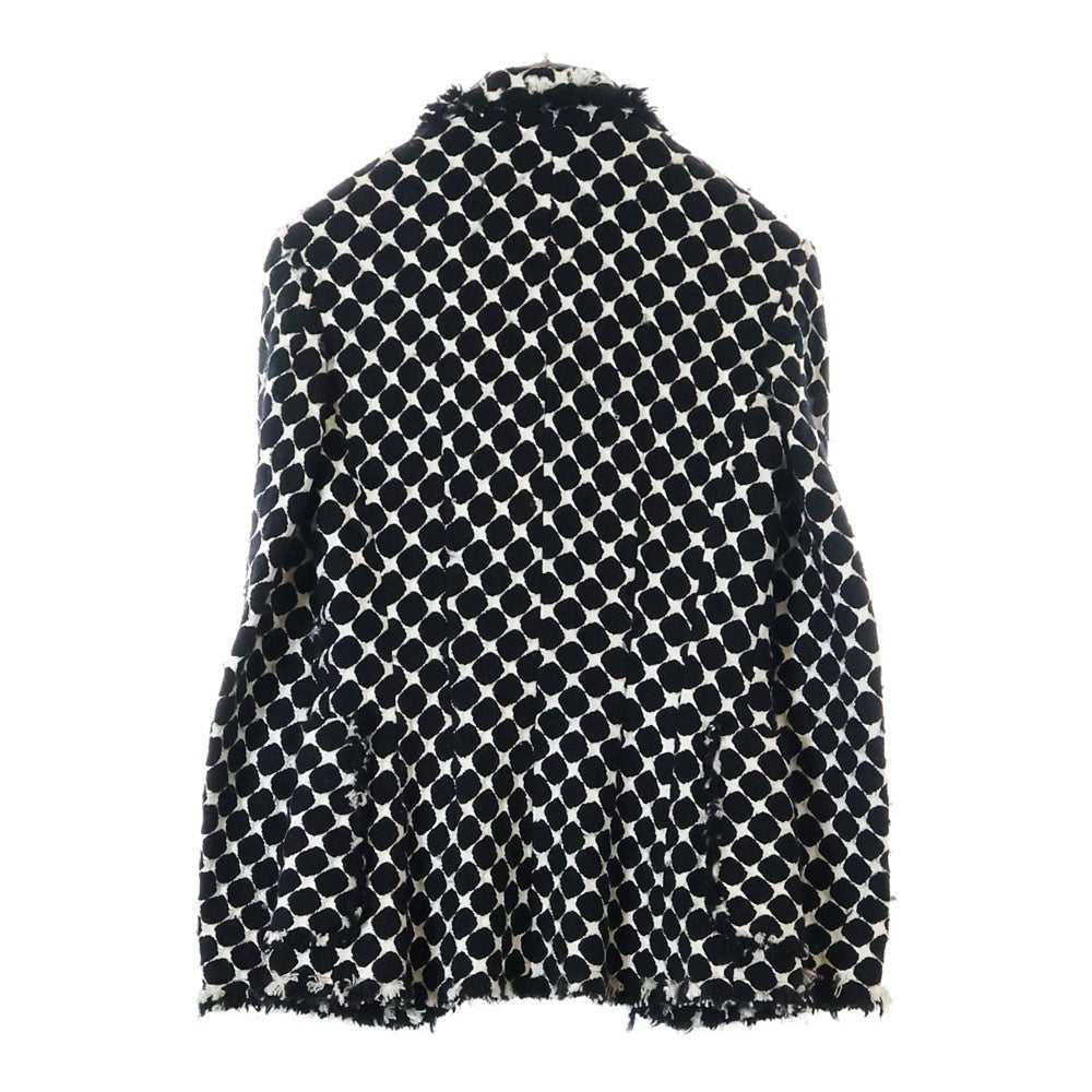 JUNYA WATANABE COMME des GARCONS(ジュンヤワタナベ コムデギャルソン) 01AW ドット柄 カットオフ 1B シングルテーラードジャケット ブラック/シルバー レディース JC-J004 AD2001