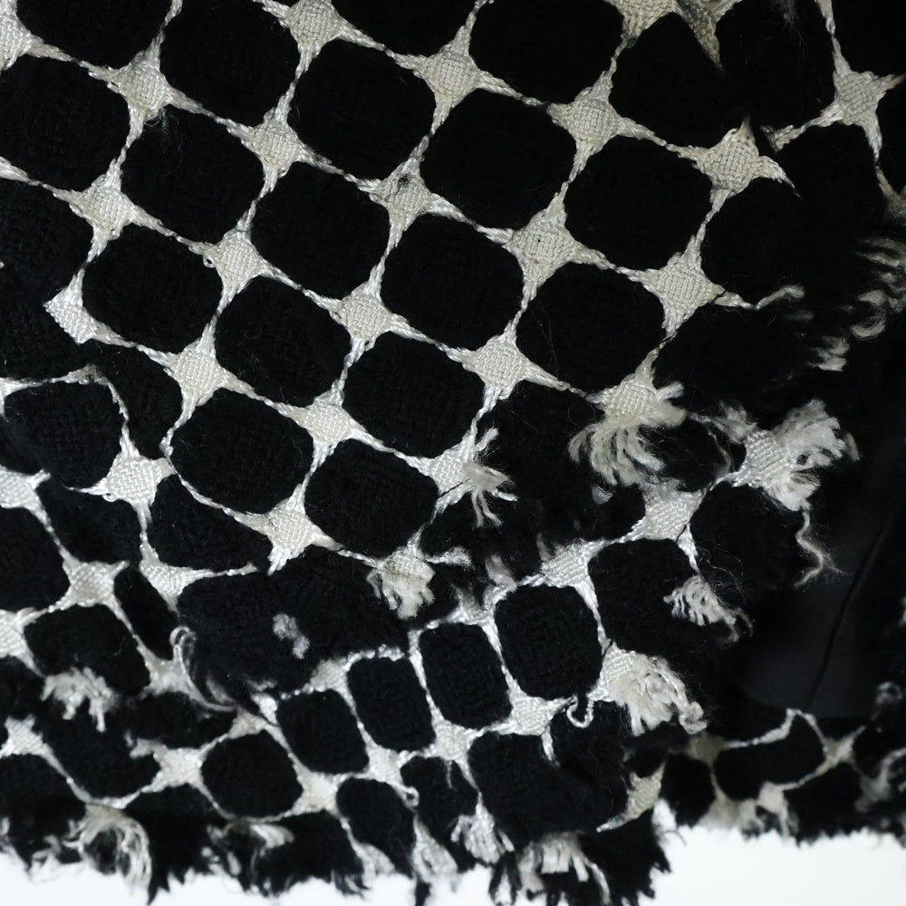 JUNYA WATANABE COMME des GARCONS(ジュンヤワタナベ コムデギャルソン) 01AW ドット柄 カットオフ 1B シングルテーラードジャケット ブラック/シルバー レディース JC-J004 AD2001