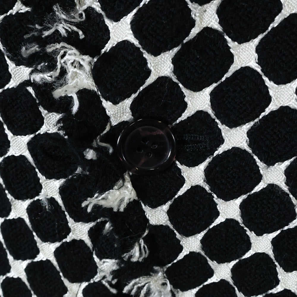 JUNYA WATANABE COMME des GARCONS(ジュンヤワタナベ コムデギャルソン) 01AW ドット柄 カットオフ 1B シングルテーラードジャケット ブラック/シルバー レディース JC-J004 AD2001