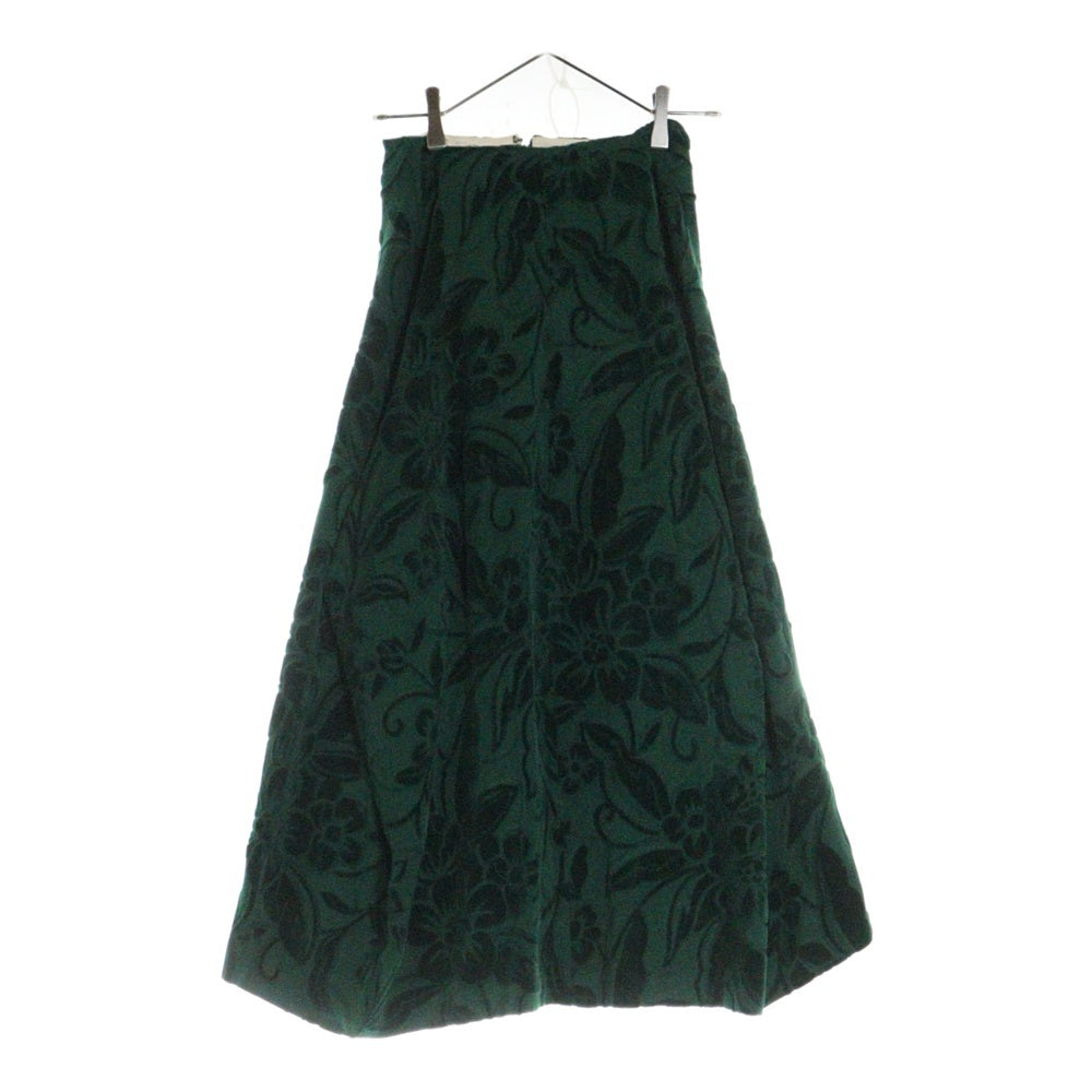 COMME des GARCONS(コムデギャルソン) 96AW フラワーベロア サイドスリット スカート グリーン レディース ES-03008S AD1996