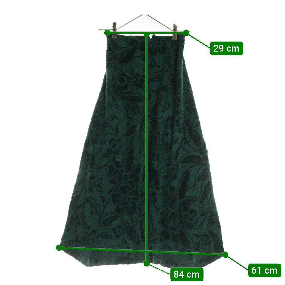 COMME des GARCONS(コムデギャルソン) 96AW フラワーベロア サイドスリット スカート グリーン レディース ES-03008S AD1996