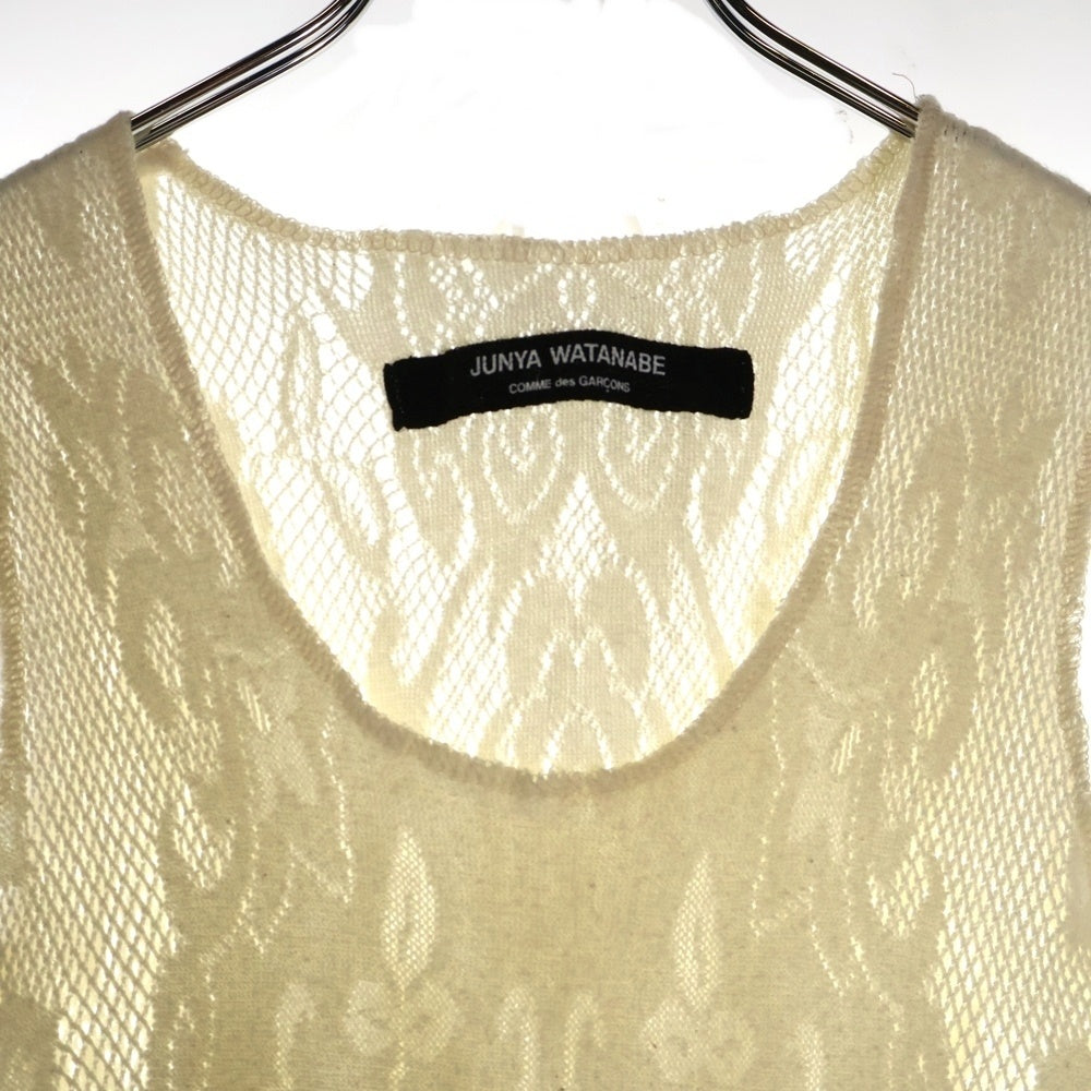 JUNYA WATANABE COMME des GARCONS(ジュンヤワタナベ コムデギャルソン) 94SS 花柄 レース ノースリーブ タンクトップ アイボリー JT-100010 AD1993 レディース
