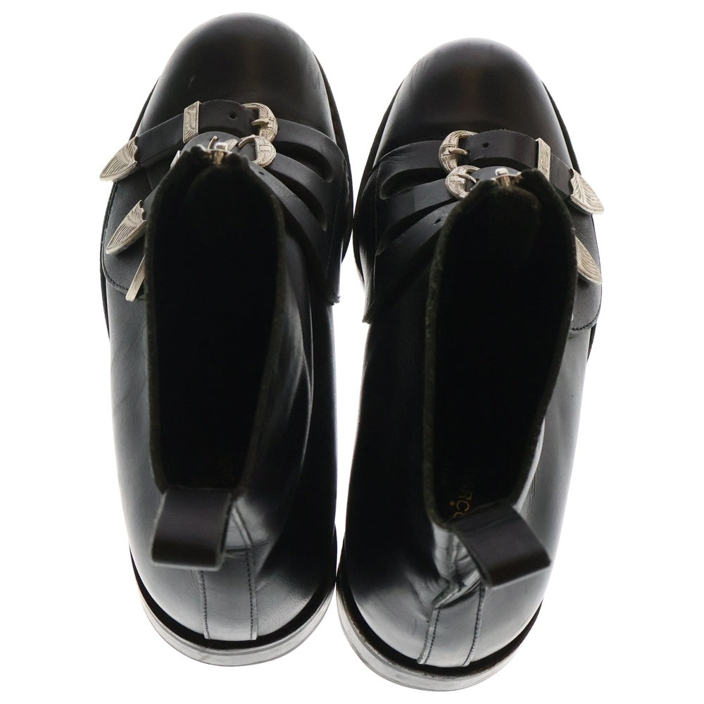 COMME des GARCONS COMME des GARCONS(コムデギャルソンコムデギャルソン) ベルクロ センタージップ ハイカット レザー ブーツ ブラック レディース