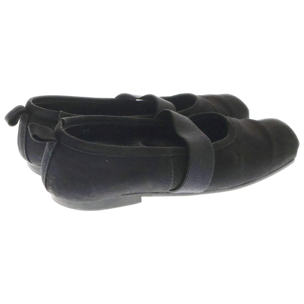 COMME des GARCONS(コムデギャルソン) スクエアトゥ キャンバス バレエシューズ ブラック