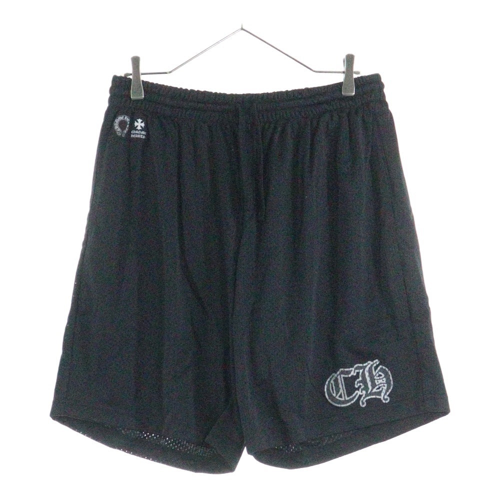 CHROME HEARTS(クロムハーツ) MESH WARM UP JERSEY CHプリント メッシュハーフパンツ ショーツ ブラック