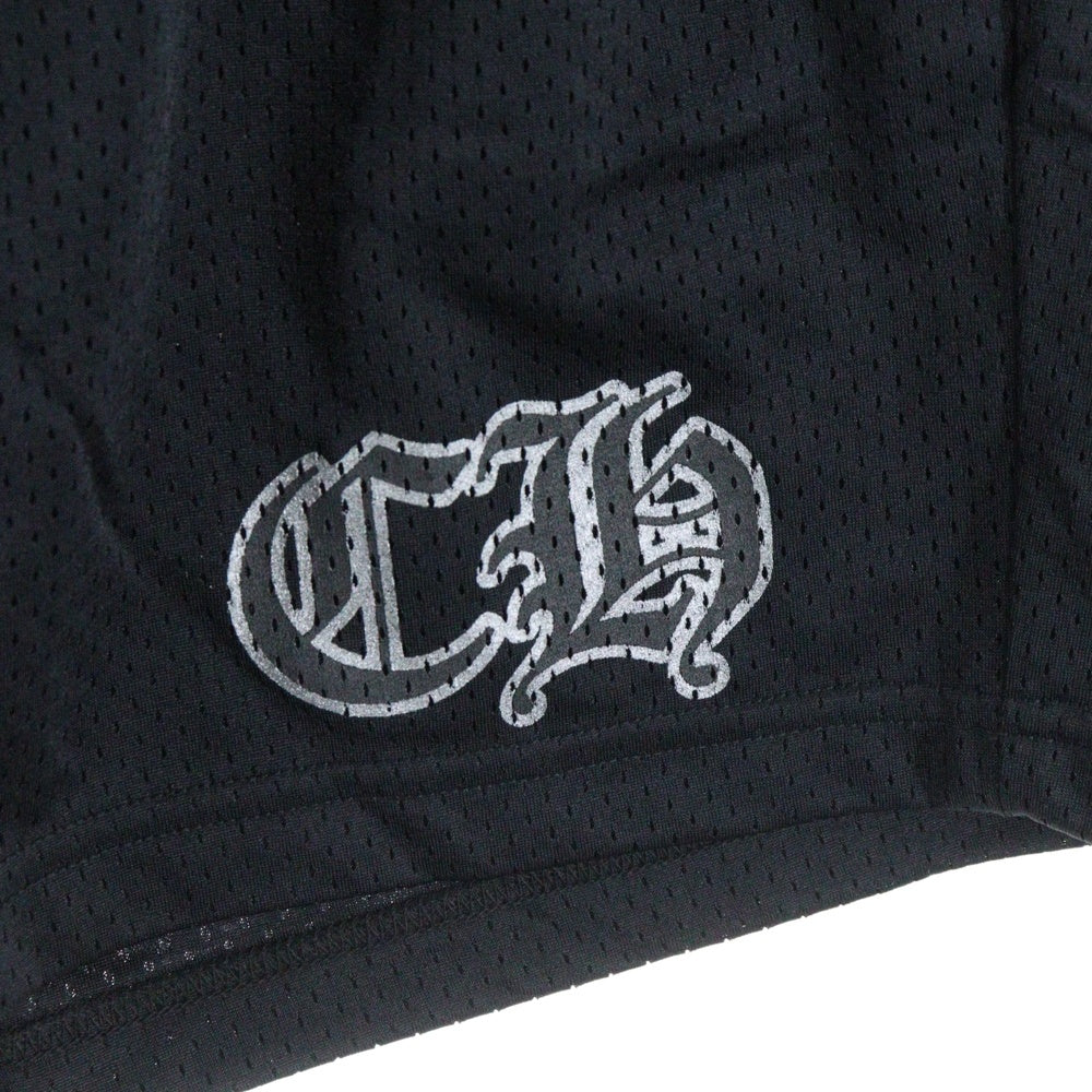CHROME HEARTS(クロムハーツ) MESH WARM UP JERSEY CHプリント メッシュハーフパンツ ショーツ ブラック
