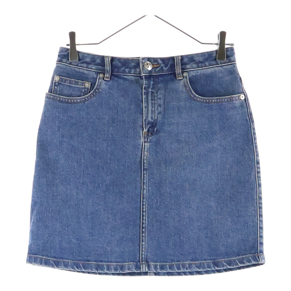 A.P.C(アーペーセー) ロゴボタン ジッパーフライ デニムスカート ショーツ インディゴ レディース