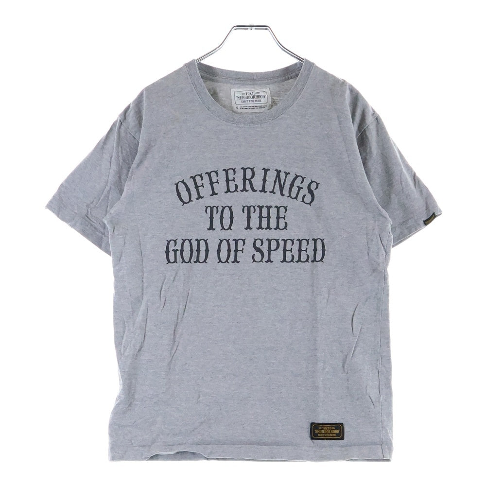 NEIGHBORHOOD(ネイバーフッド) フロントプリント クルーネック半袖Tシャツ カットソー グレー