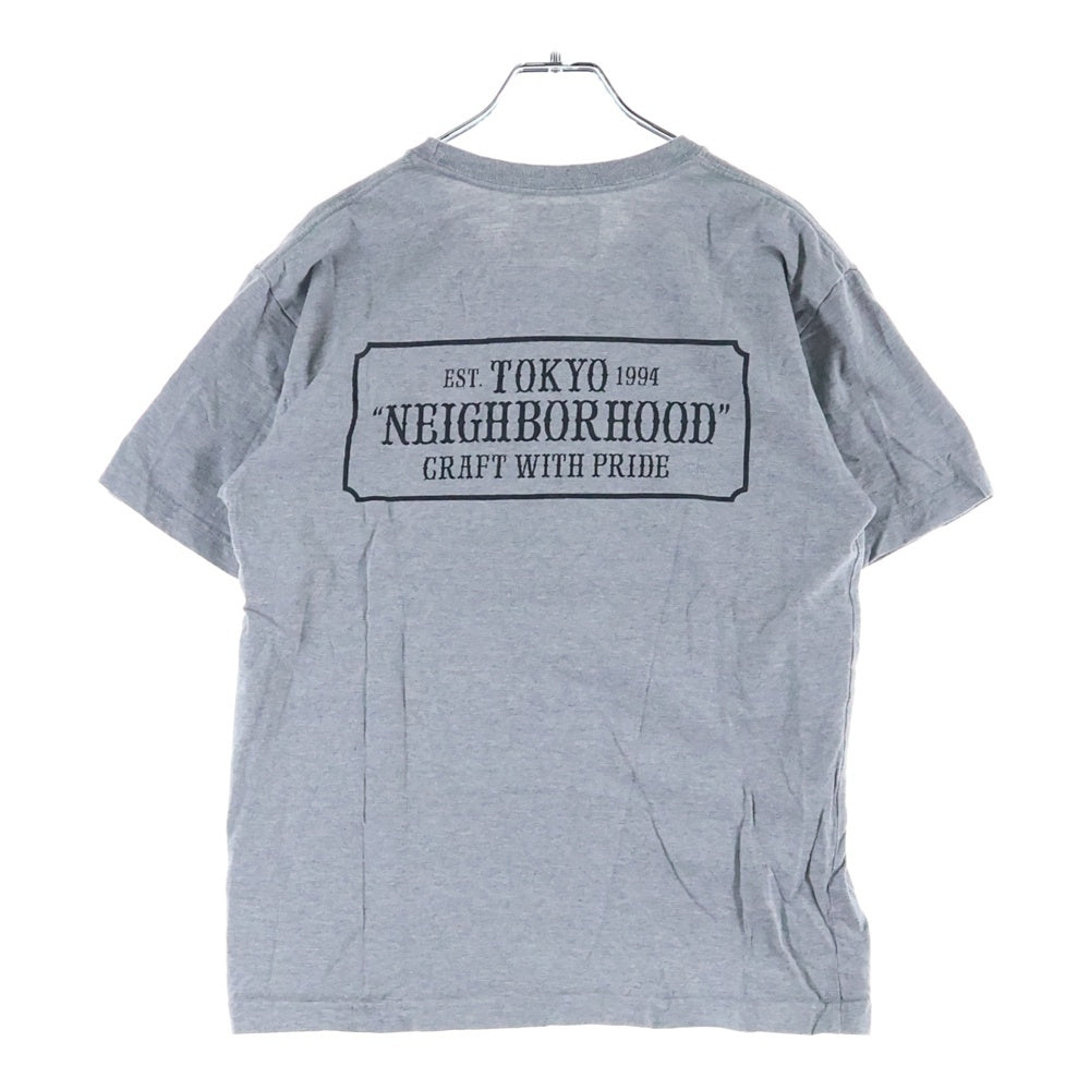 NEIGHBORHOOD(ネイバーフッド) フロントプリント クルーネック半袖Tシャツ カットソー グレー