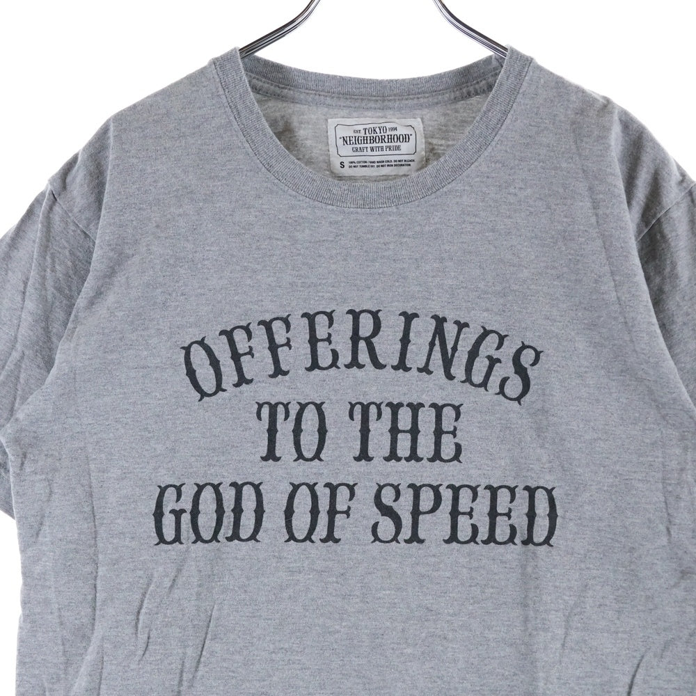 NEIGHBORHOOD(ネイバーフッド) フロントプリント クルーネック半袖Tシャツ カットソー グレー
