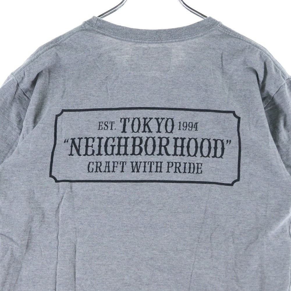 NEIGHBORHOOD(ネイバーフッド) フロントプリント クルーネック半袖Tシャツ カットソー グレー