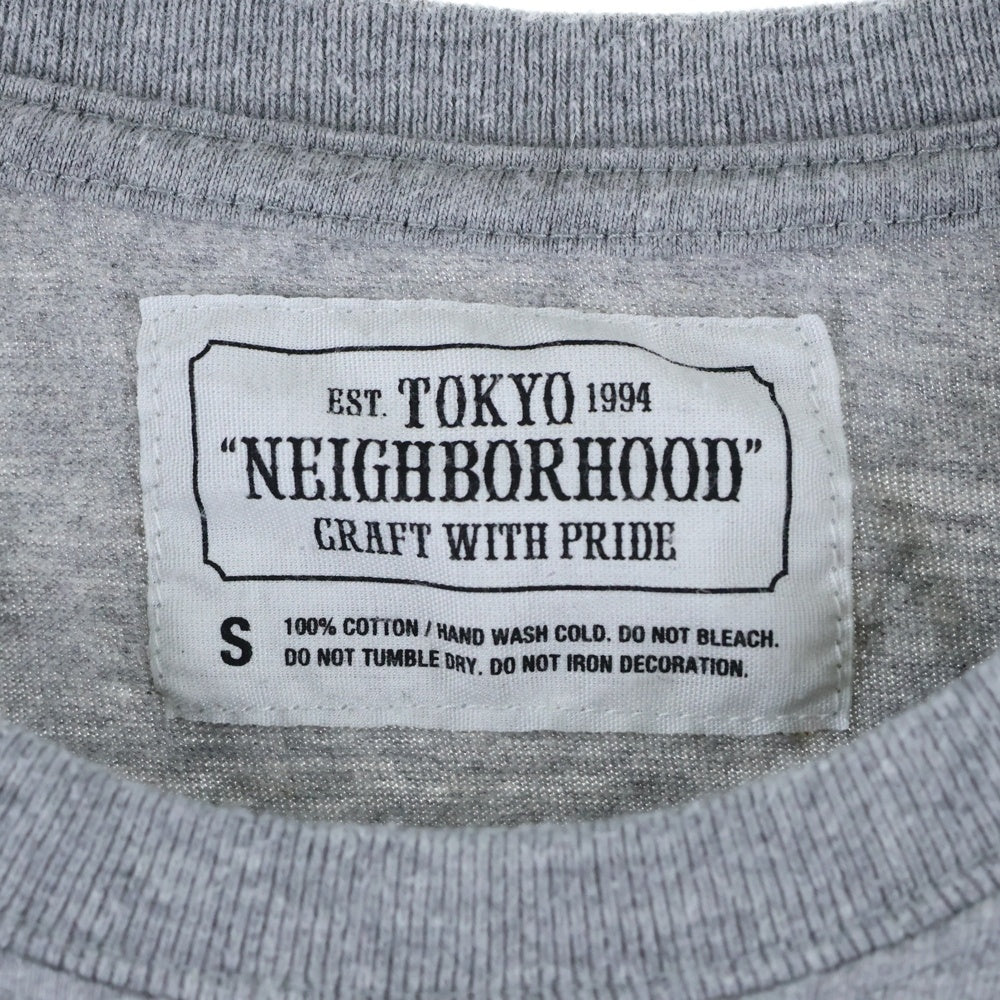 NEIGHBORHOOD(ネイバーフッド) フロントプリント クルーネック半袖Tシャツ カットソー グレー