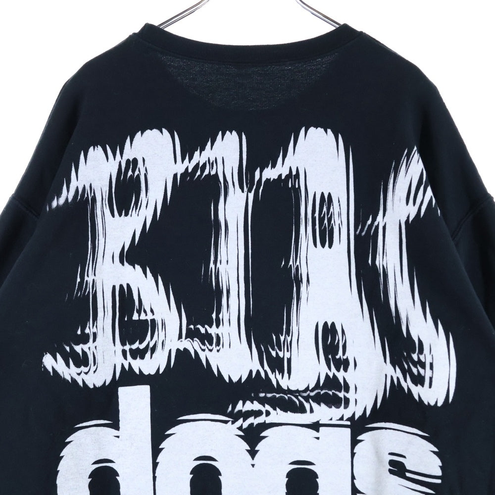 NO BRAND(ノーブランド) BIAS DOGS バイアスドッグ 両面プリント クルーネック スウェットトレーナー ブラック