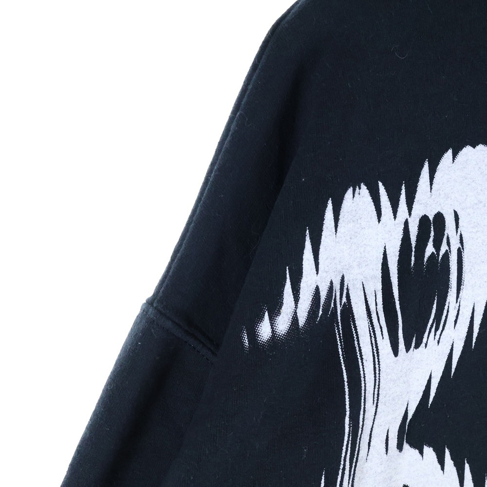 NO BRAND(ノーブランド) BIAS DOGS バイアスドッグ 両面プリント クルーネック スウェットトレーナー ブラック