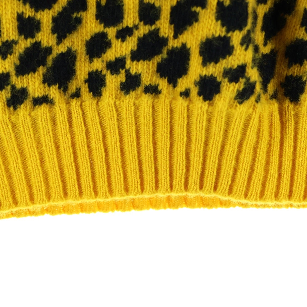 NOAH(ノア) CHEETAH LAMBSWOOL SWEATER VEST チーターラムズウール レオパード セーターベスト イエロー 20-080-122-0000-3-0