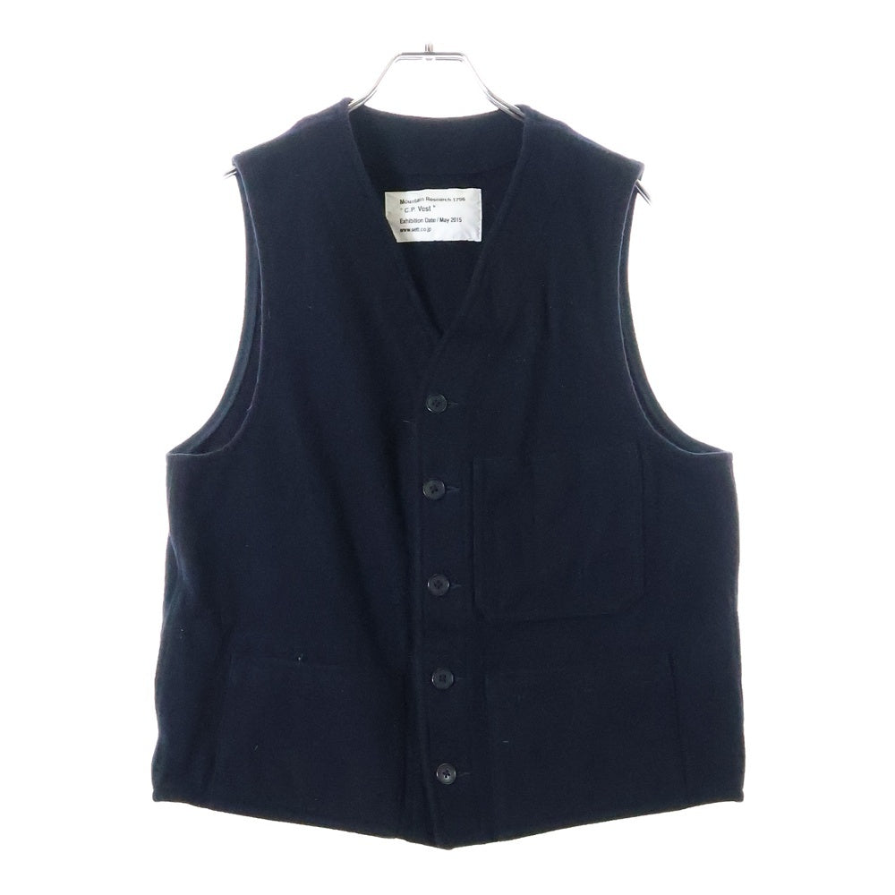 Mountain Research(マウンテンリサーチ) C.P.VEST フロントポケット 5B ウールベスト ネイビー MTR-1796