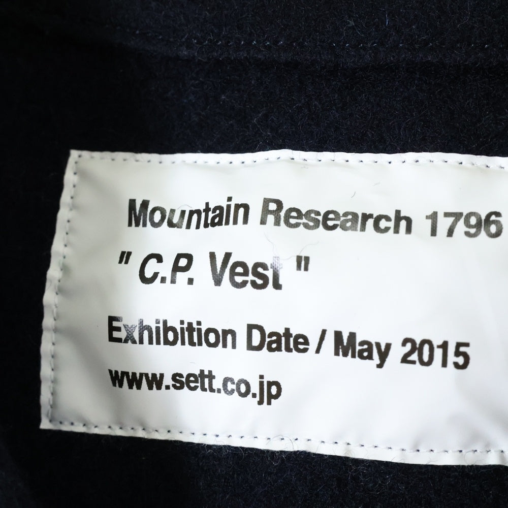 Mountain Research(マウンテンリサーチ) C.P.VEST フロントポケット 5B ウールベスト ネイビー MTR-1796