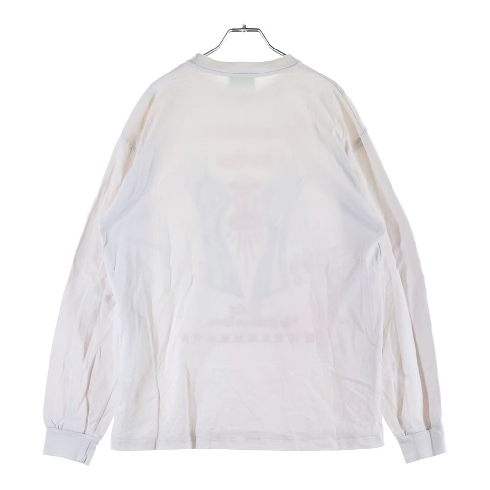 Aries(アリエス) IT'S TIME イッツタイム フロントプリント クルーネック長袖Tシャツ カットソー ホワイト SRAR 60007