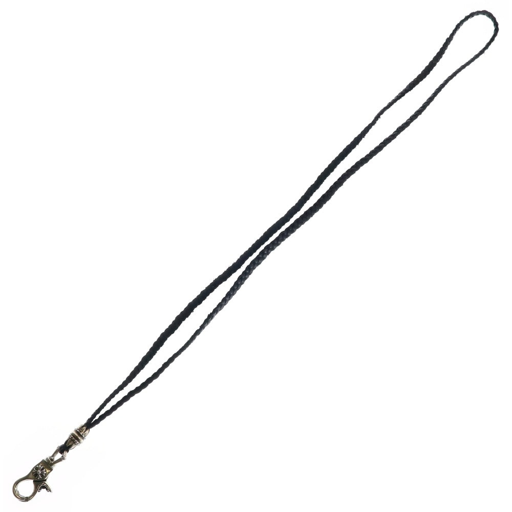 CHROME HEARTS(クロムハーツ) CH PLS LANYARS CHプラス ランヤード クリップホルダー レザーネックレス シルバー/ブラック