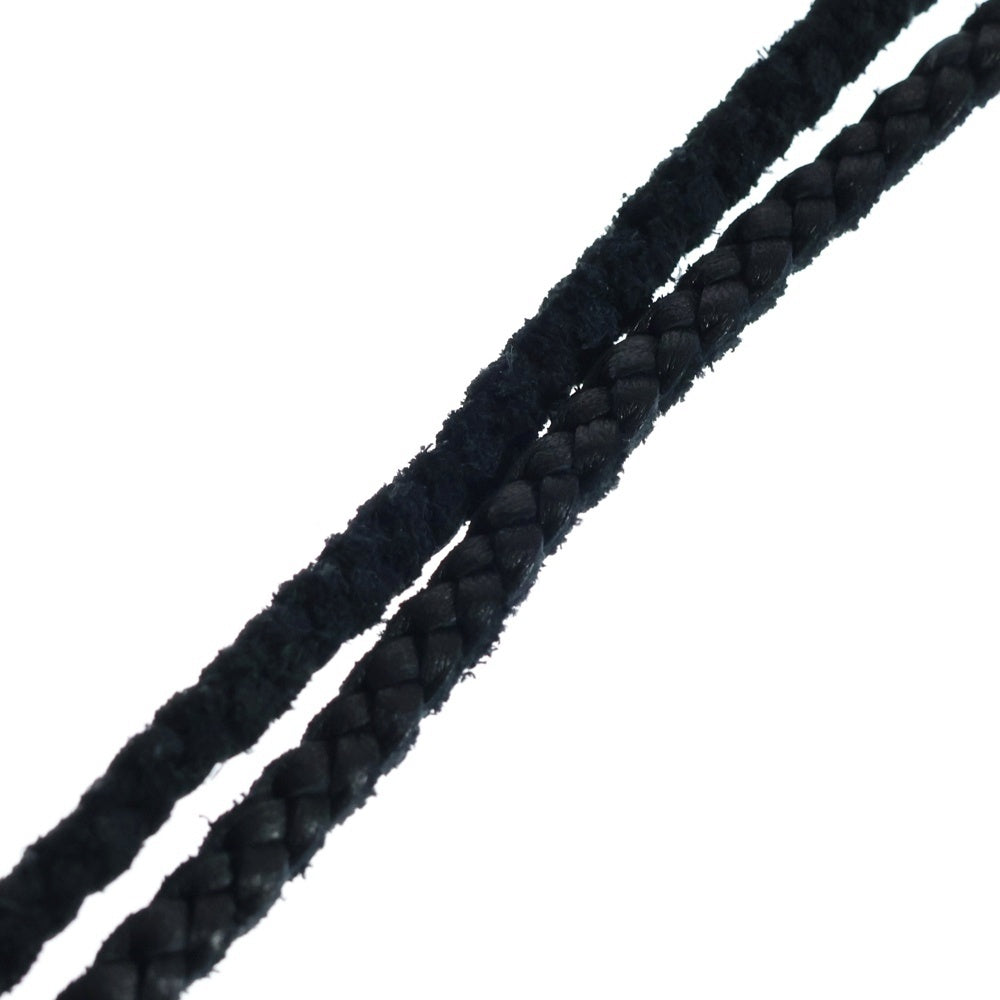 CHROME HEARTS(クロムハーツ) CH PLS LANYARS CHプラス ランヤード クリップホルダー レザーネックレス シルバー/ブラック
