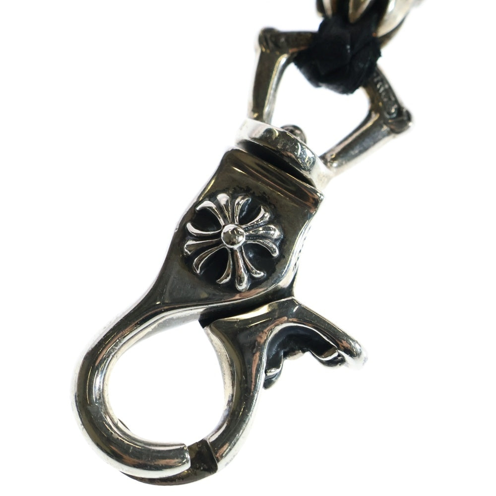 CHROME HEARTS(クロムハーツ) CH PLS LANYARS CHプラス ランヤード クリップホルダー レザーネックレス シルバー/ブラック