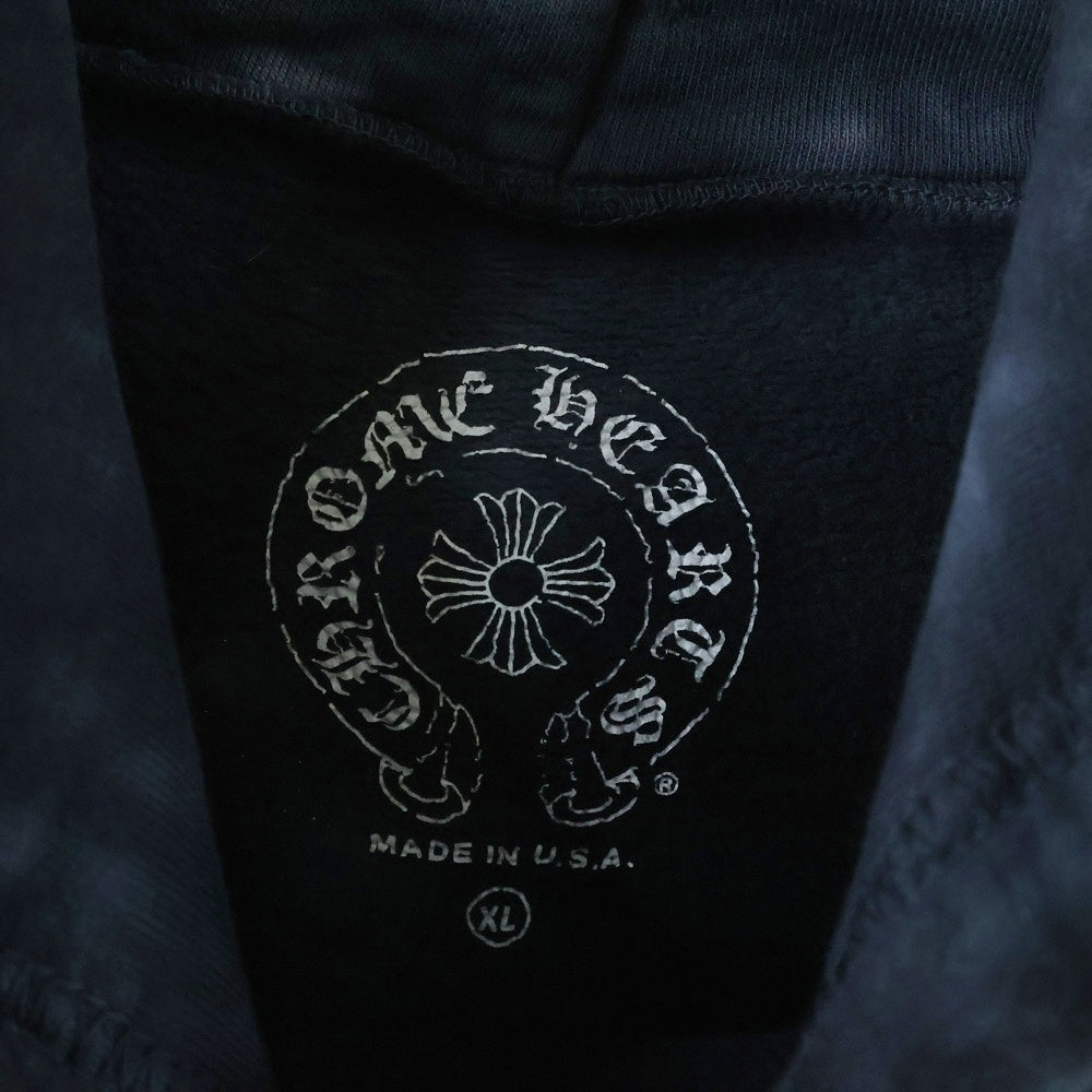 CHROME HEARTS(クロムハーツ) SWTSHRT PLVR タイダイ染めバックホースシュープルオーバーパーカー ネイビー