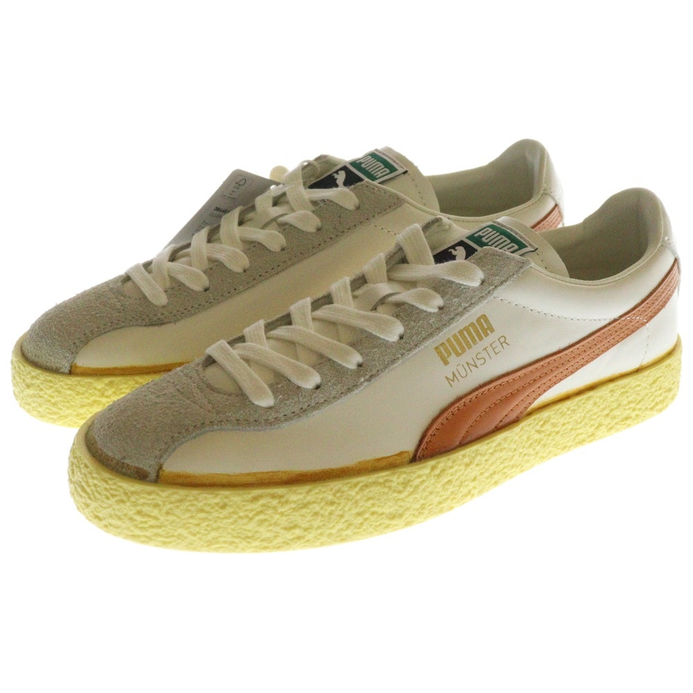 PUMA(プーマ) MUENSTER ミュンスター スウェードローカットスニーカー ホワイト/ブラウン US9/27cm 384401-01