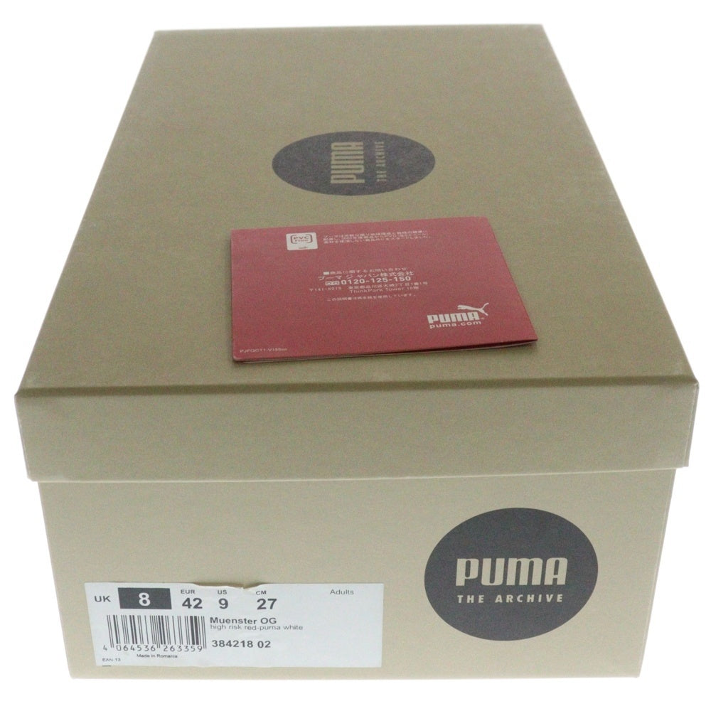 PUMA(プーマ) MUENSTER OG ミュンスター OG スウェードローカットスニーカー レッド/ホワイト US9/27cm 384218-02