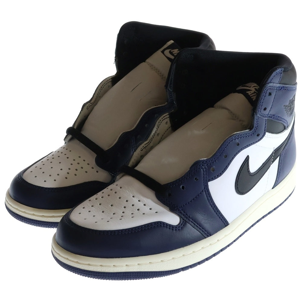 NIKE(ナイキ) AIR JORDAN 1 RETRO HIGH OG MIDNIGHT NAVY エアジョーダン 1 レトロ ミッドナイト ネイビー ハイカットスニーカー ホワイト/ネイビー US9/27cm DZ5485-401