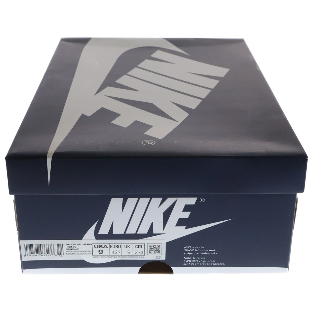 NIKE(ナイキ) AIR JORDAN 1 RETRO HIGH OG MIDNIGHT NAVY エアジョーダン 1 レトロ ミッドナイト ネイビー ハイカットスニーカー ホワイト/ネイビー US9/27cm DZ5485-401