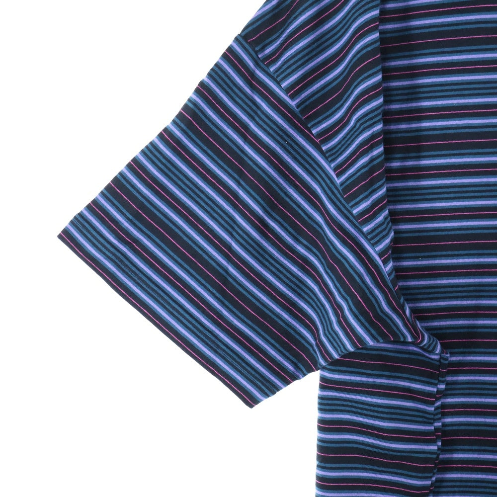 WTAPS(ダブルタップス) 25SS ロゴエンブロイダリー ボーダー クルーネック半袖Tシャツ カットソー マルチ