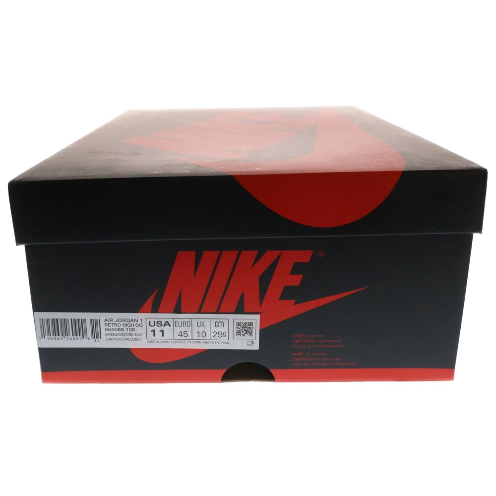 NIKE(ナイキ) AIR JORDAN 1 HIGH OG BLEACHED CORAL エアジョーダン 1 ブリーチドコーラル ハイカットスニーカー グレー US11/29cm 555088-108