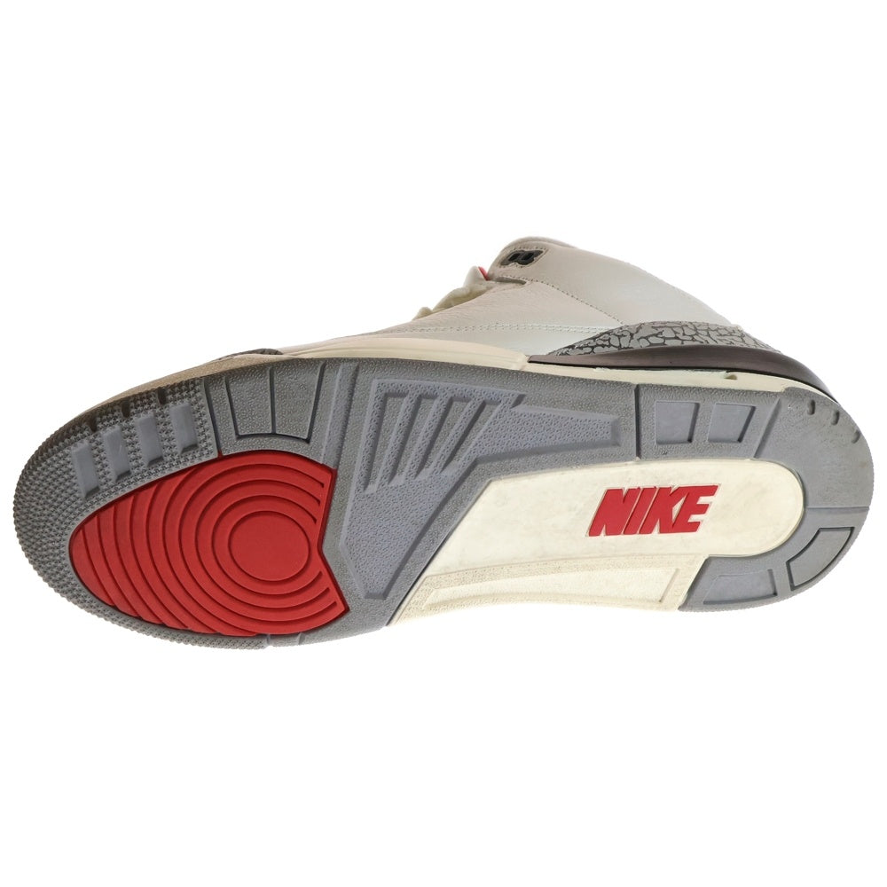 NIKE(ナイキ) AIR JORDAN 3 RETRO WHITE CEMENT REIMAGINED エアジョーダン3 レトロ セメント ホワイト リイマジンド ハイカットスニーカー ホワイト US12/30cm DN3707-100