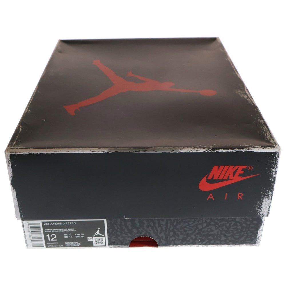 NIKE(ナイキ) AIR JORDAN 3 RETRO WHITE CEMENT REIMAGINED エアジョーダン3 レトロ セメント ホワイト リイマジンド ハイカットスニーカー ホワイト US12/30cm DN3707-100