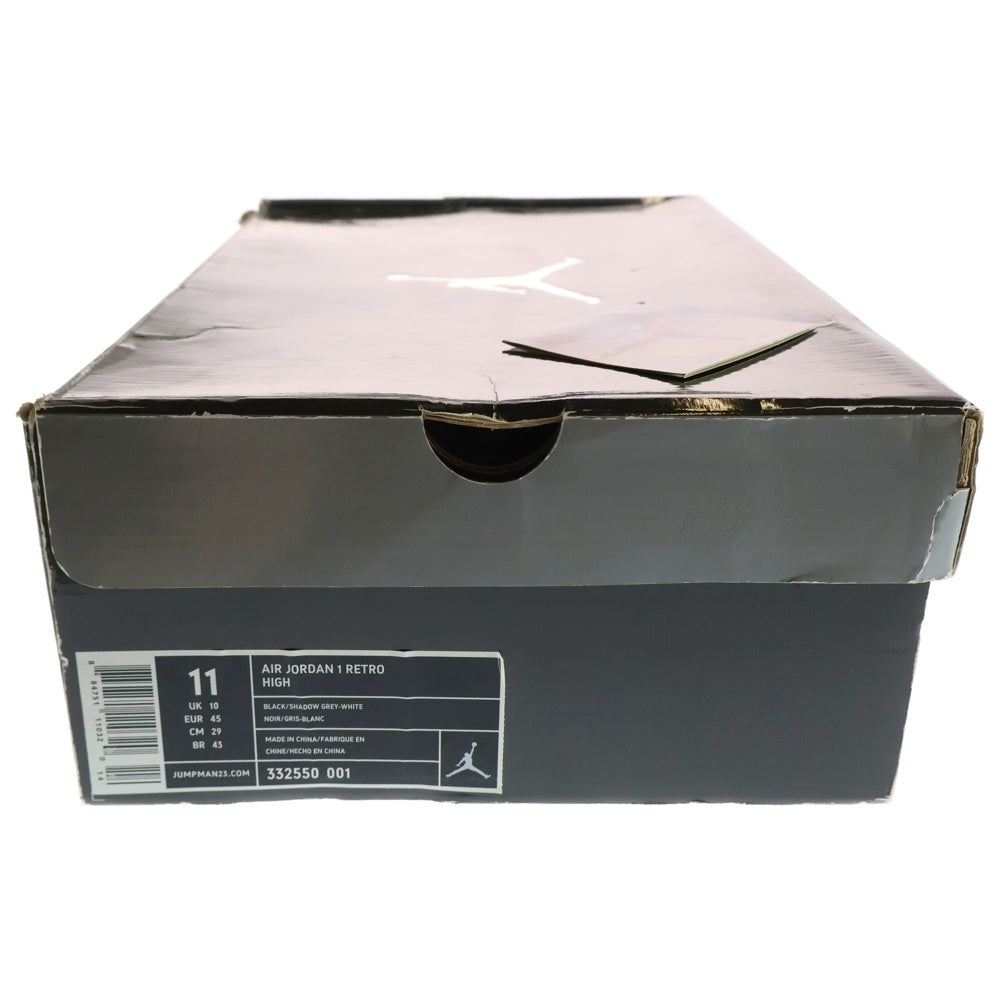 NIKE(ナイキ) AIR JORDAN1 RETRO エアジョーダン1 レトロ ハイカットスニーカー シャドー ブラック/グレー US11/29cm 332550-001