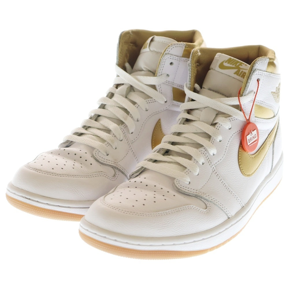 NIKE(ナイキ) AIR JORDAN 1 ウィメンズ エアジョーダン1 レトロ ハイ OG メタリックゴールド ハイカットスニーカー US12/29cm FD2596-107