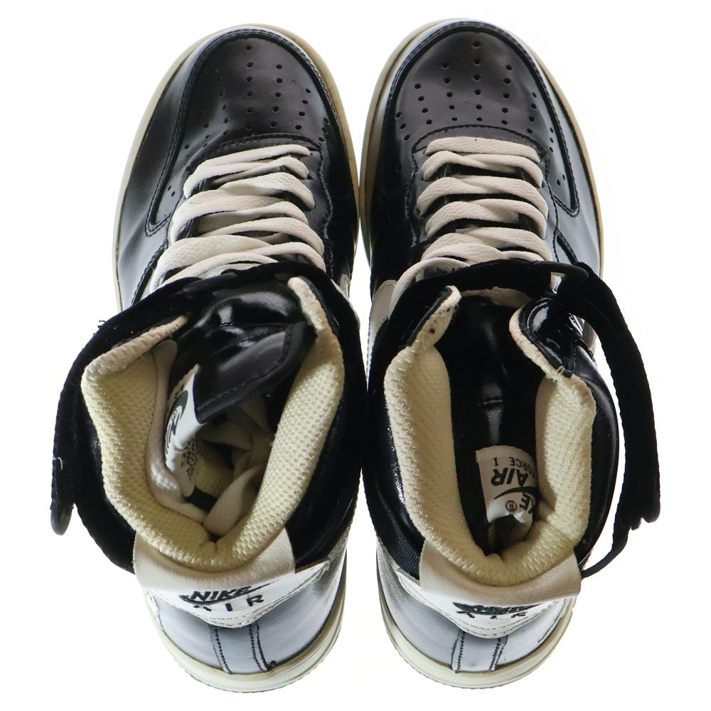 NIKE(ナイキ) 【観賞用2001年製】 AIR FORCE 1 HIGH SHEED エアフォース 1 パテントハイカットスニーカーシューズ ブラック/ホワイト US9/27cm 302640-011