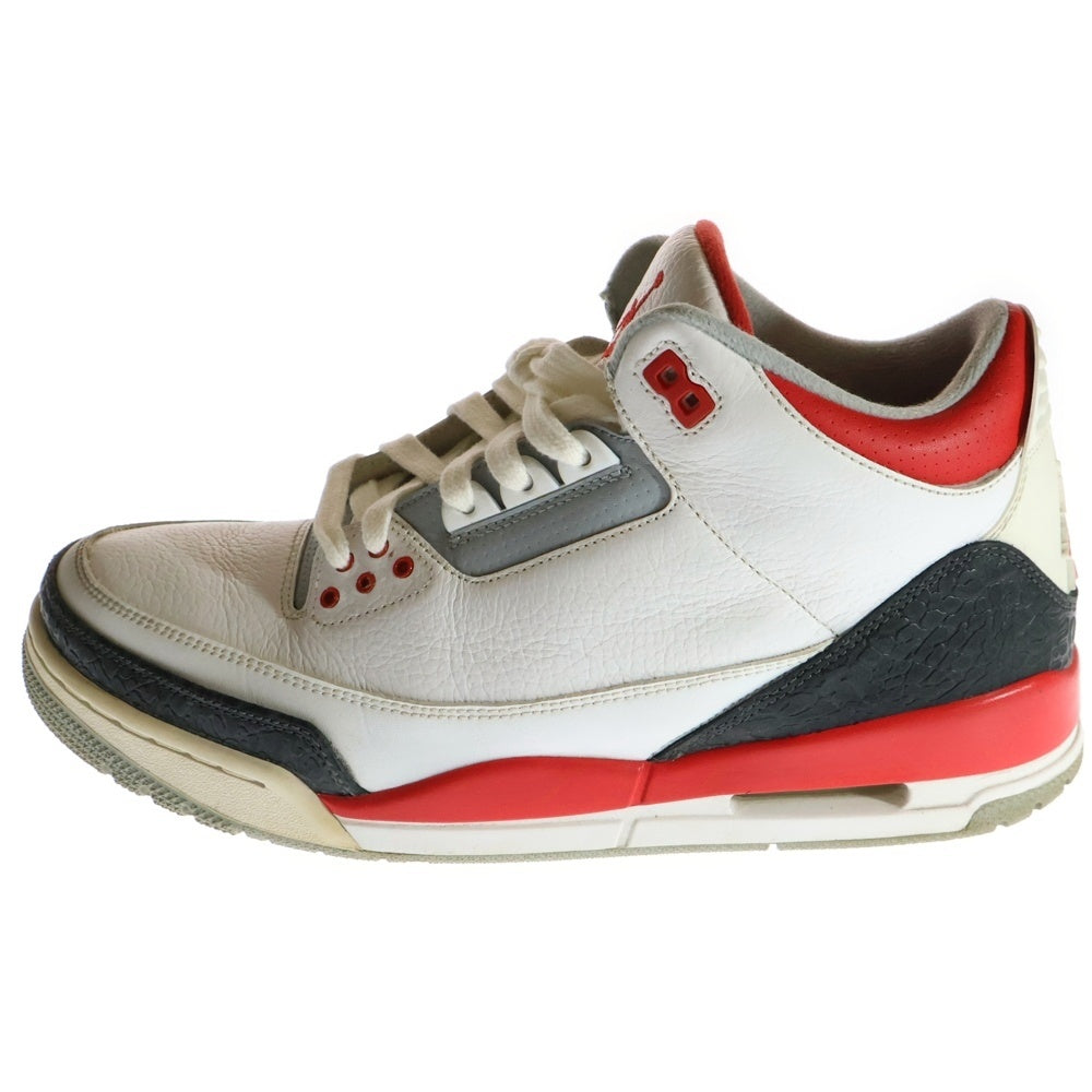 NIKE(ナイキ) 【観賞用2013年製】 AIR JORDAN 3 RETRO FIRE RED エアジョーダン3 レトロ ファイヤーレッド ハイカットスニーカー ホワイト/レッド US10.5/28.5cm 136064-120