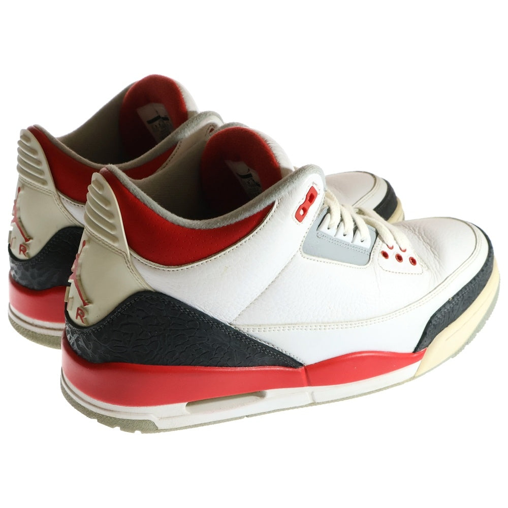 NIKE(ナイキ) 【観賞用2013年製】 AIR JORDAN 3 RETRO FIRE RED エアジョーダン3 レトロ ファイヤーレッド ハイカットスニーカー ホワイト/レッド US10.5/28.5cm 136064-120