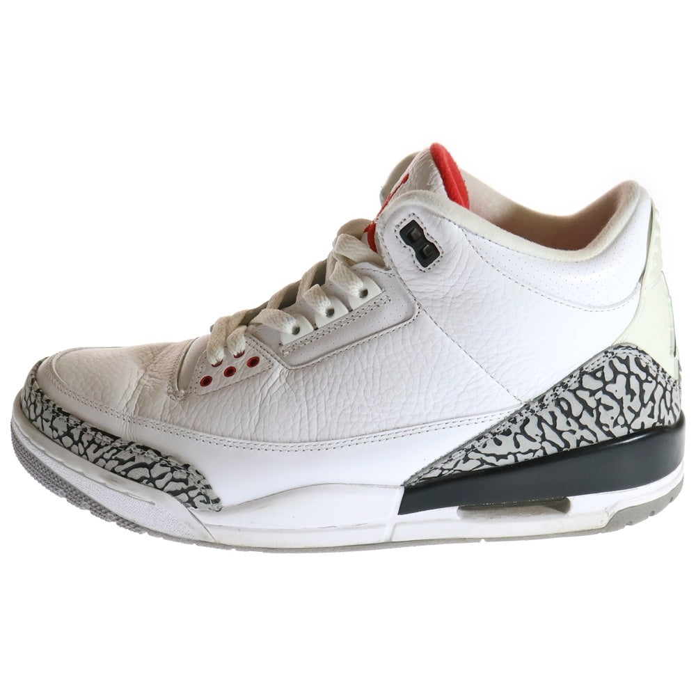 NIKE(ナイキ) 【観賞用2011年製】 AIR JORDAN 3 RETRO WHITE CEMENT エアジョーダン3 レトロ ホワイト セメント ハイカットスニーカー ホワイト US11/29cm 136064-105